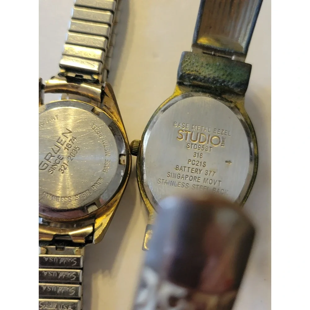 Vintage Watch Lot of 5 Gruen Embassy Studio Time Gold Silver tone * For Parts